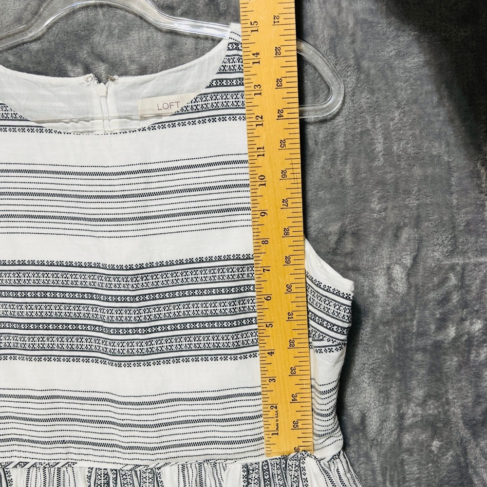 LOFT Womens Coastal Minimalist Fit Flare Dress Size 10 Striped Pockets - Picture 10 of 12